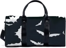 Cute Bat White Travel Duffel Bag for Woman Weekender Bag Man Tote Gym Bag Sport Gym Bag Hospital Bag for Labor and Delivery Overnight Bag Luggage Bag