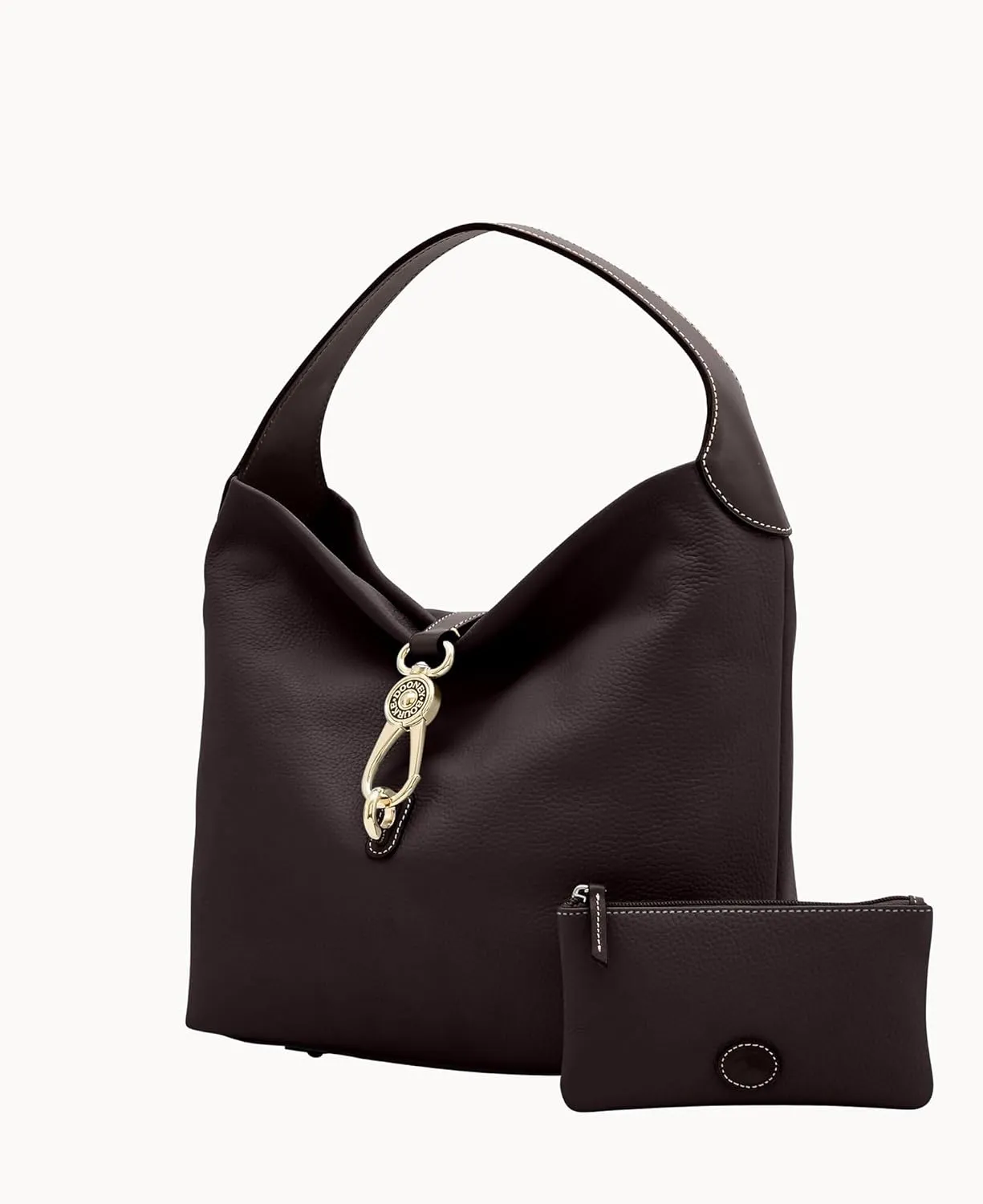 Dooney & Bourke Handbag & Wallet Set, Pebble Grain Leather Logo Lock Shoulder Bag and Coin Purse for Women