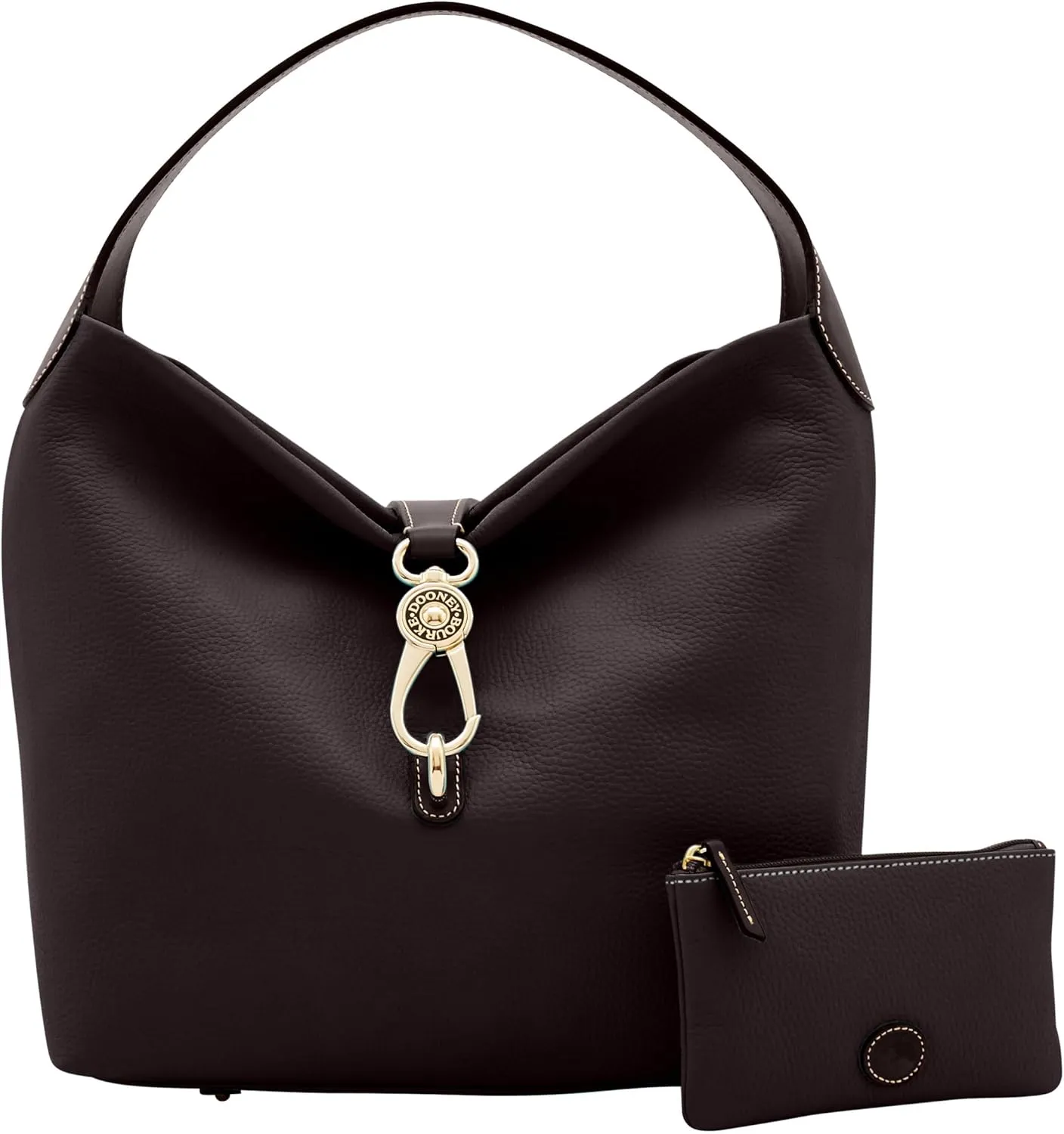 Dooney & Bourke Handbag & Wallet Set, Pebble Grain Leather Logo Lock Shoulder Bag and Coin Purse for Women