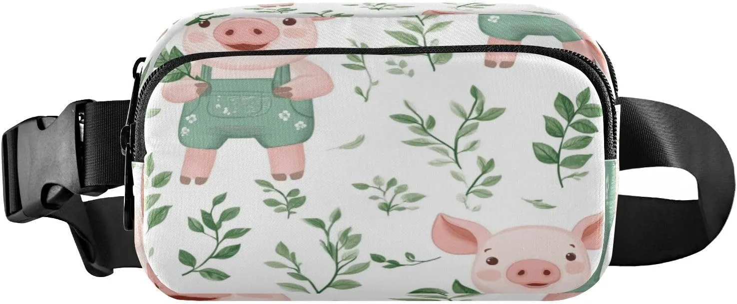 Fanny Packs for Women Men Belt Bag Waist Pouch Packs Crossbody Bags Running Hiking Fanny Pack for Girls Boys Cute Pigs Palm (3)