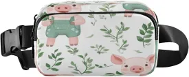 Fanny Packs for Women Men Belt Bag Waist Pouch Packs Crossbody Bags Running Hiking Fanny Pack for Girls Boys Cute Pigs Palm (3)