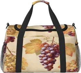 Grape Vintage Painting Travel Duffel Bag with Strap Multi Pockets Sports Bag Handbag Large Shoulder Bag for Gym Weekend Fitness Camping