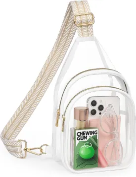 HULISEN Clear Sling Bag for Stadium Events, Clear Purses for Women Stadium Crossbody, Transparent Bag with 2 Compartments