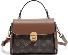LAORENTOU Vegan Leather Top-handle Crossbody Bag for Women Satchel Trendy Handbags Printed Purse