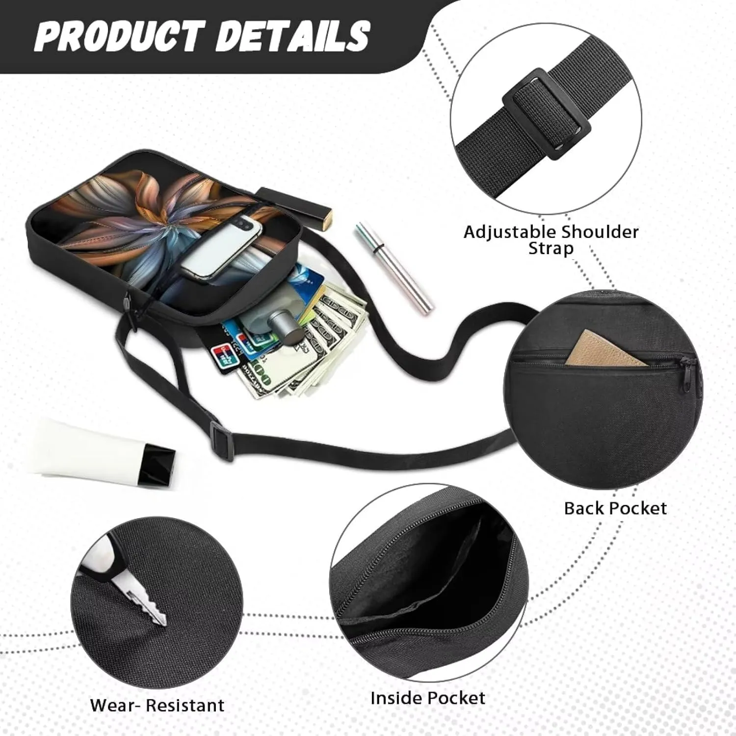 Messenger Bag for Women Small Crossbody Bags with Pockets Cell Phone Purse Wallet