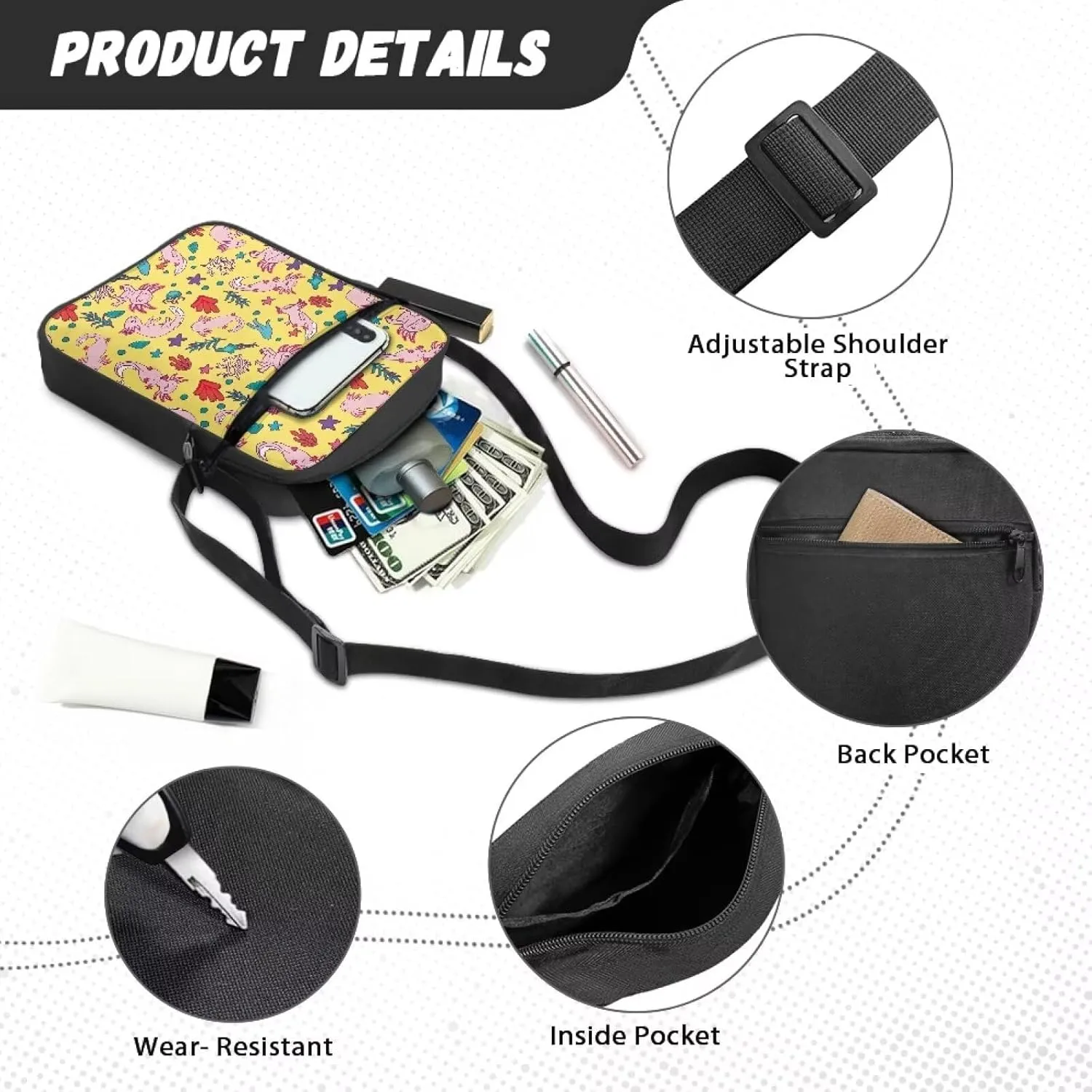 Messenger Bag for Women Small Crossbody Bags with Pockets Cell Phone Purse Wallet