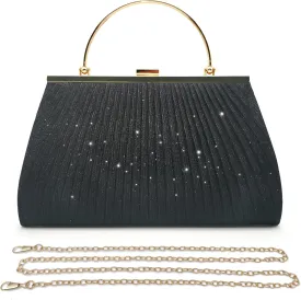 Pahajim Sparkly Evening Bag Bling Clutch Purses for Women, Small Glitter Sequin Handbag Fancy Dressy Purse with Strap
