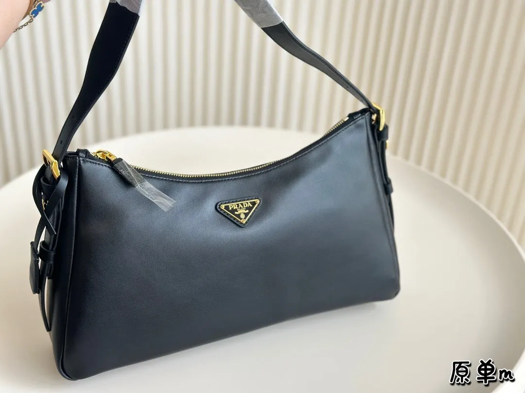 PD313 Prada Aimée Large Suede Shoulder Bag / 9x15.3x4.7inch