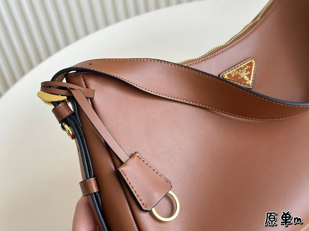 PD313 Prada Aimée Large Suede Shoulder Bag / 9x15.3x4.7inch