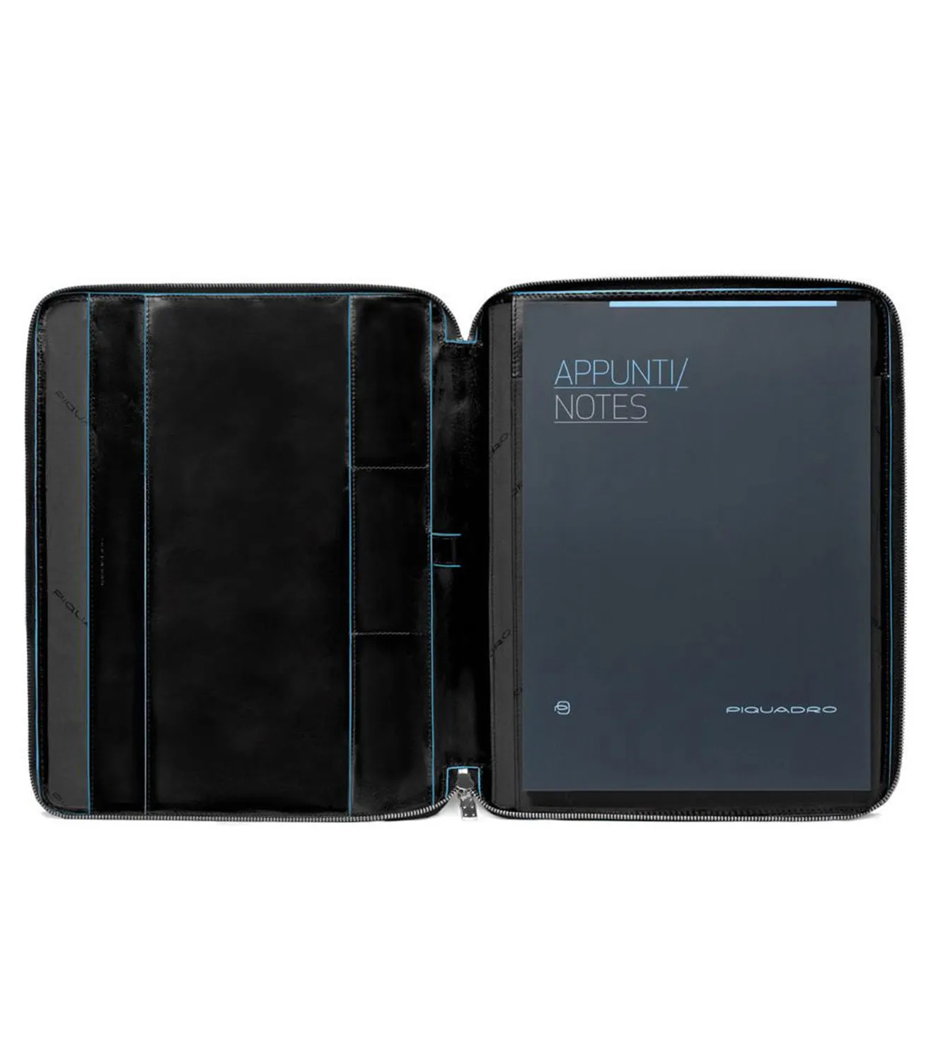 Piquadro Blue Square Unisex Black Document Holder