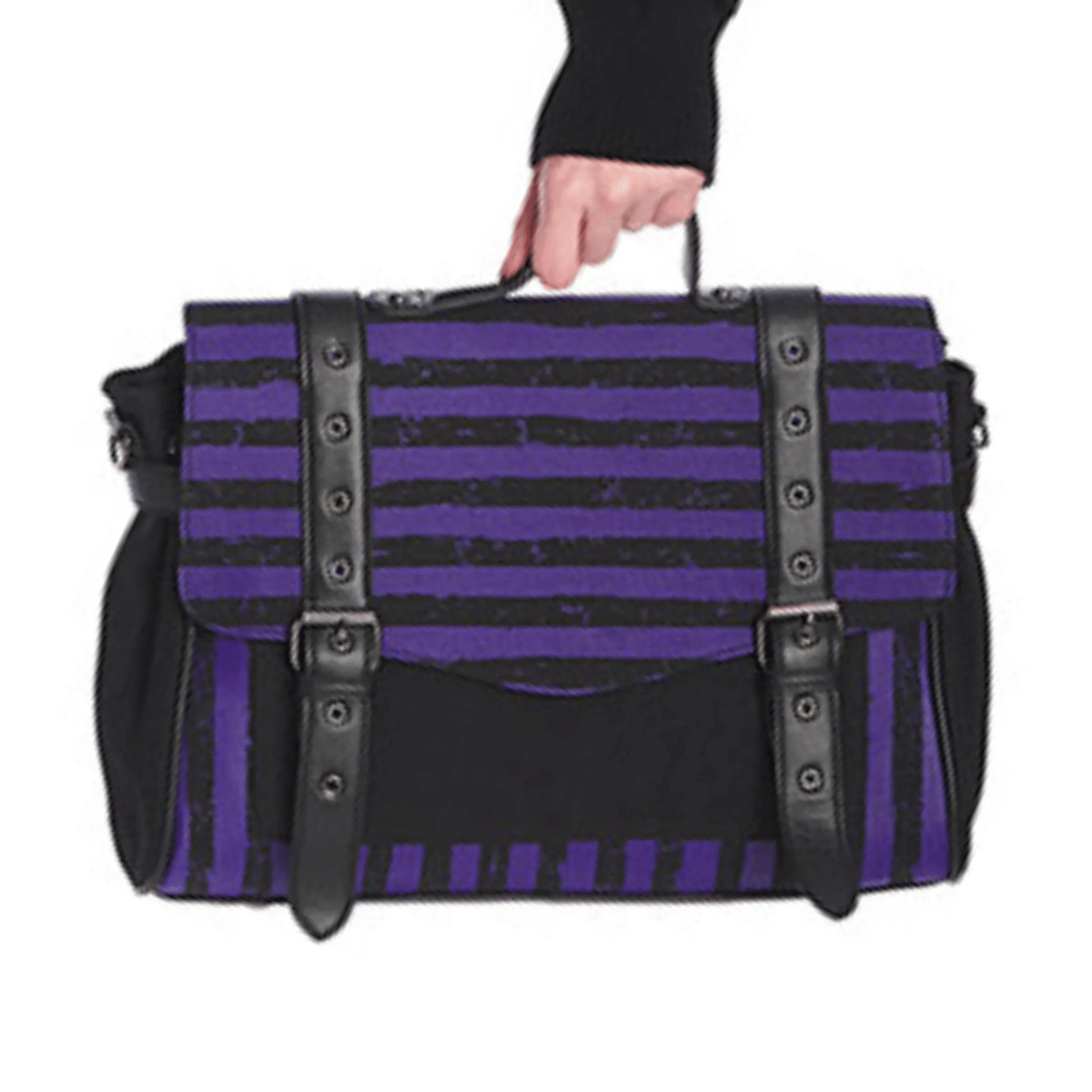 Purple Stripe Messenger Bag