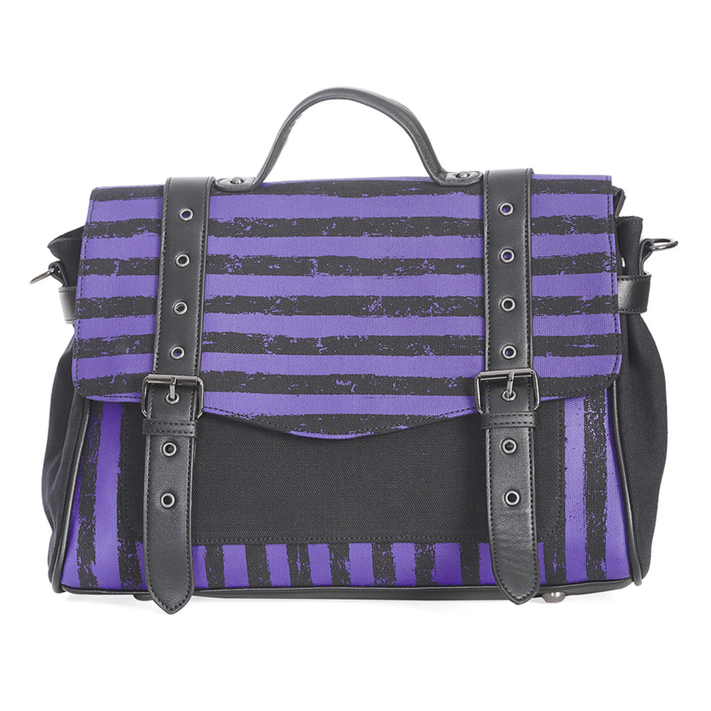 Purple Stripe Messenger Bag