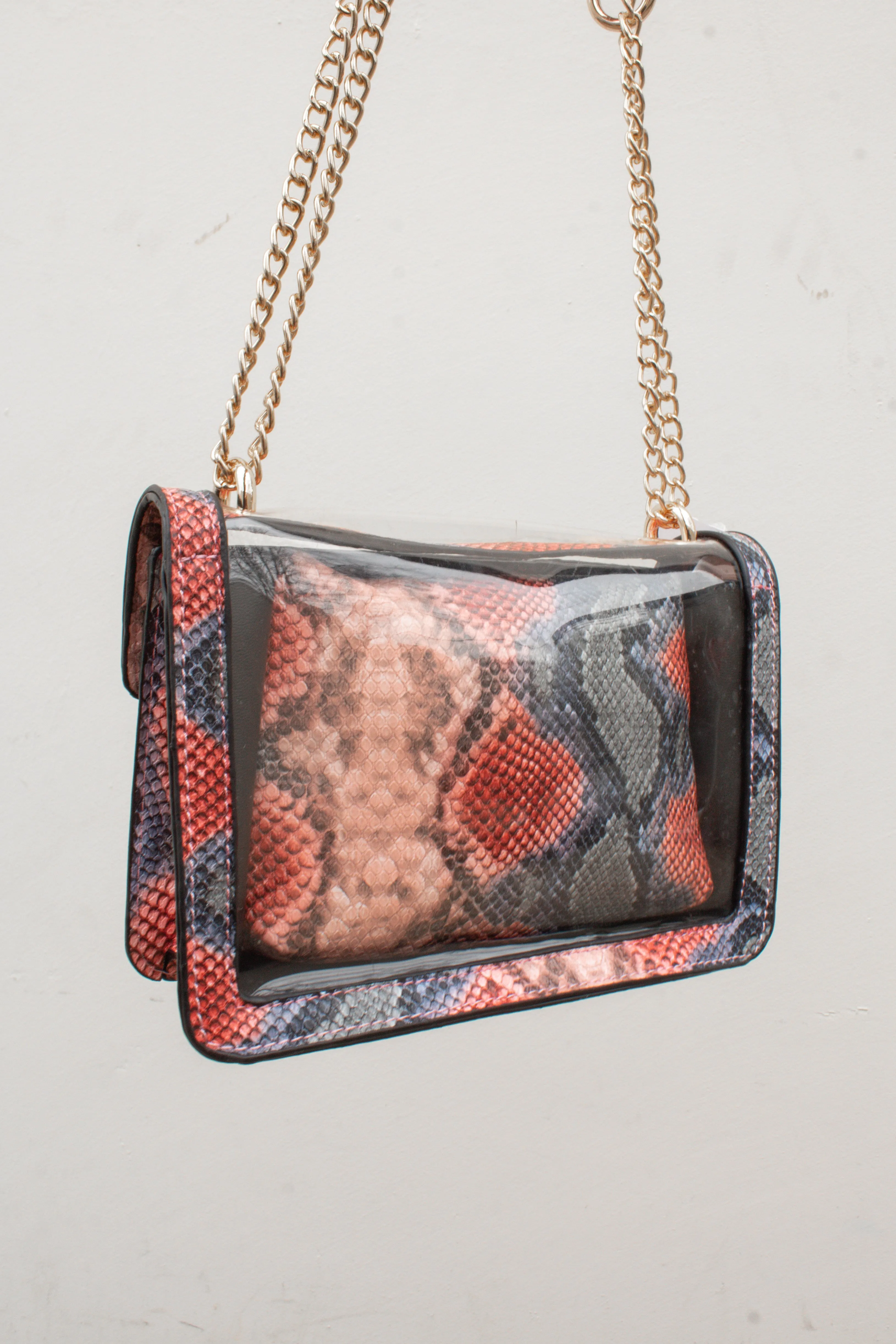 Python Print Clear Crossbody Bag