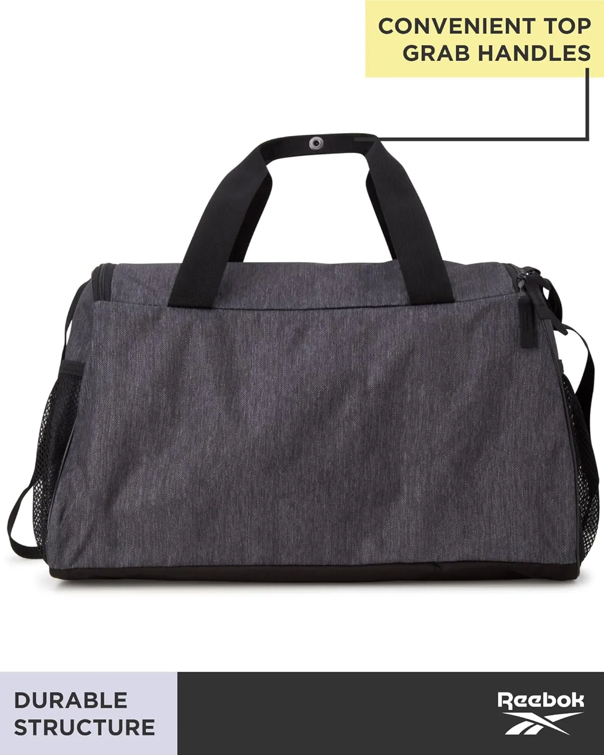 Reebok Duffle Bag - Carry On Gym Bag for Workout and Travel Duffel Bags - Small Size Overnight Bags for Women and Men, Size Small, Aleph Grey