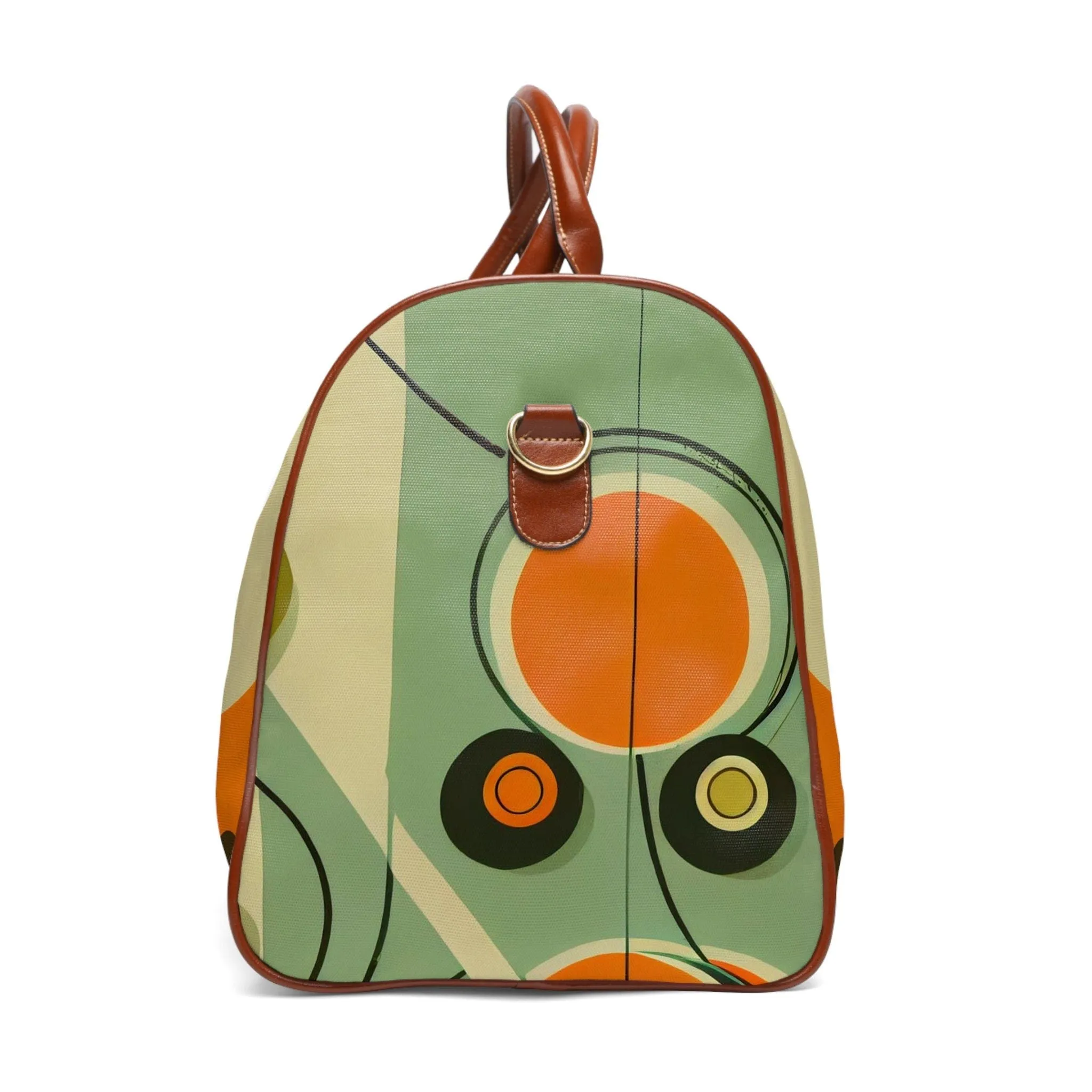 Retro 60s Mid Mod Daisy Travel Bag, MCM Geometric Duffel Bag, Leather, Fabric Carry on Bag, Weekender Bag - 123581223
