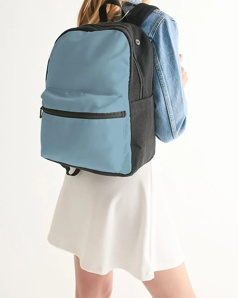 Shaded Pale Pastel Cyan Gray Canvas Backpack | C30M0Y0K30