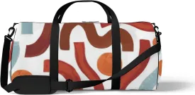 Sports Gym Bag for Women and Men Waterproof Abstract Geometric Shapes Boho Style Red Duffel Bag Lightweight Carryon Traveling Boarding Gripsack