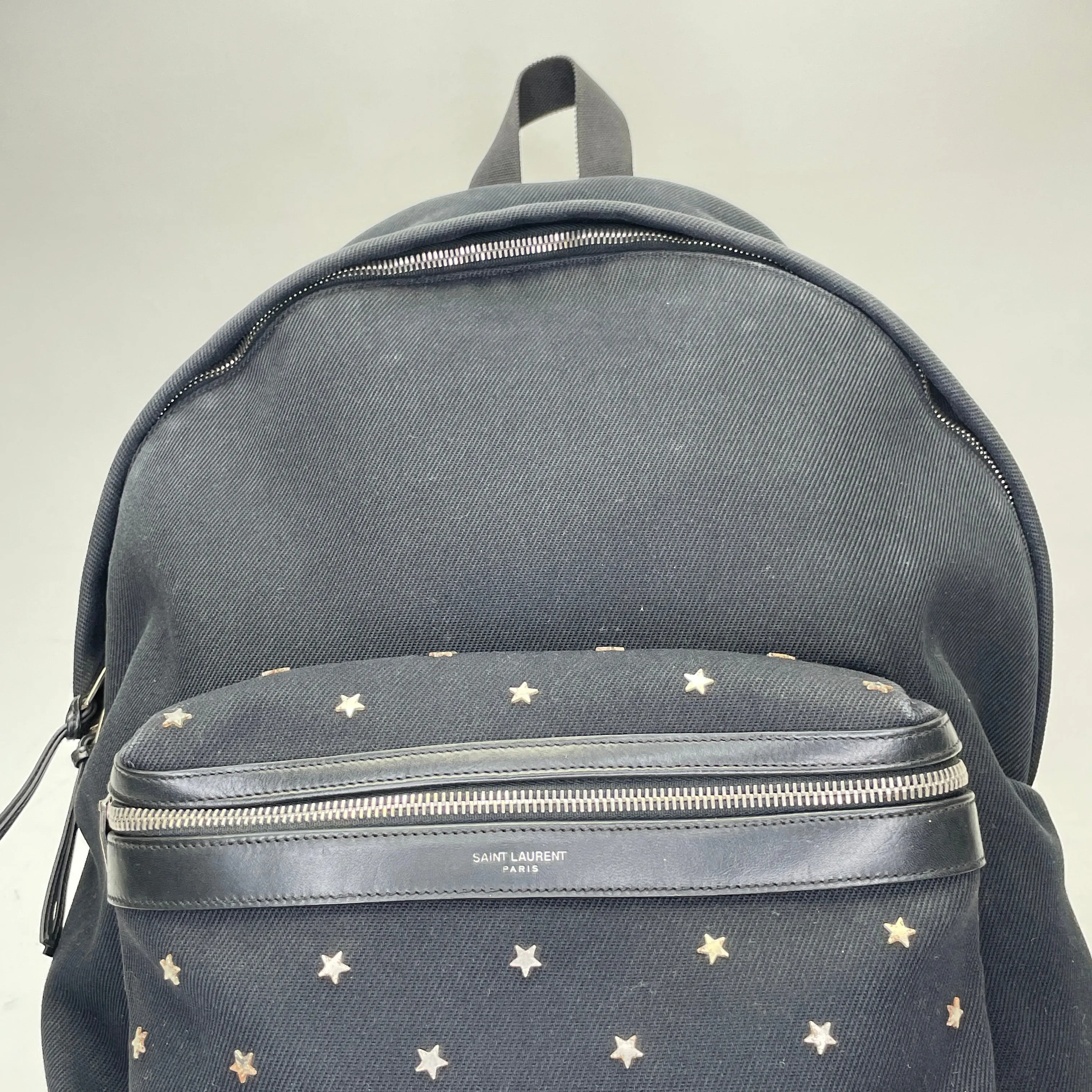 Star Black Backpack in Canvas, Silver hardware
