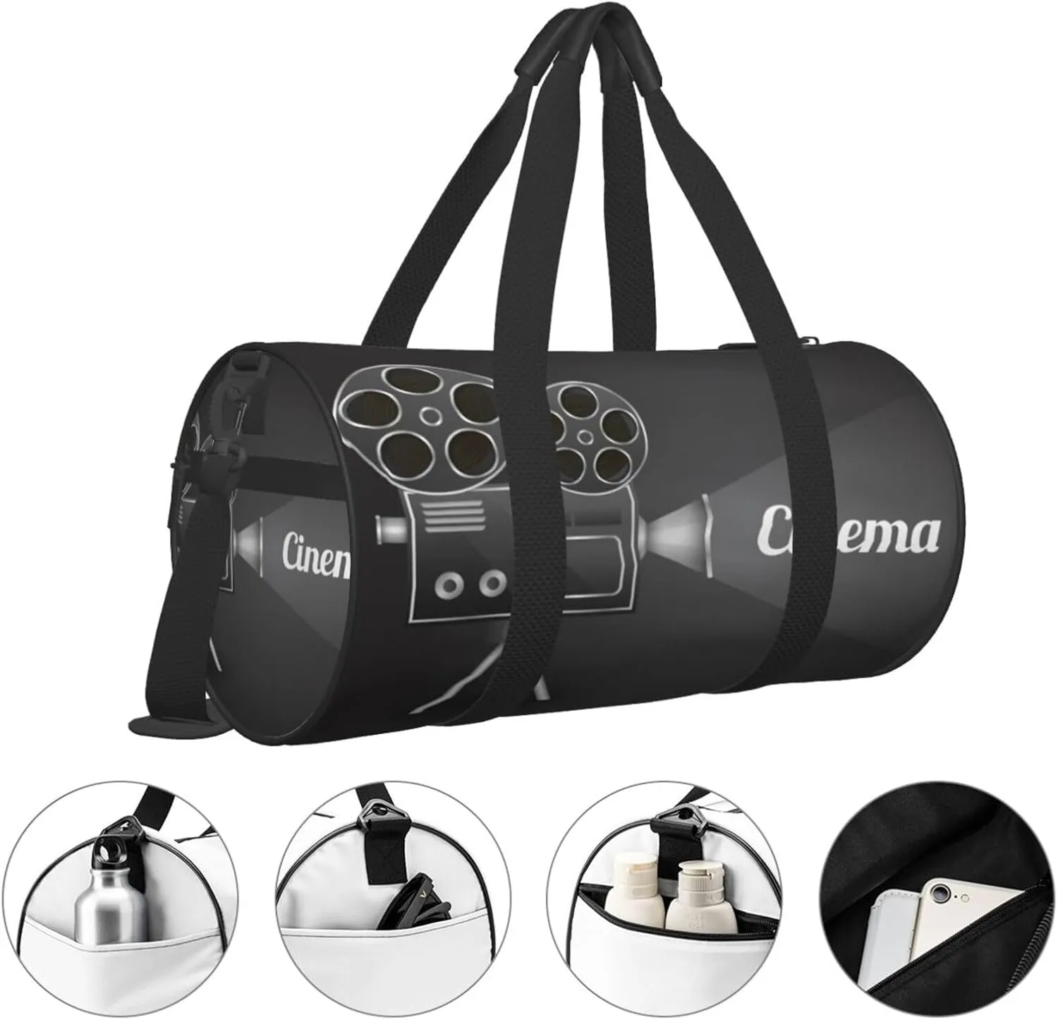 Travel Duffle Bag for Men Women, Cinema Camera Projector Duffle Bags for Sport Gym Overnight Luggage