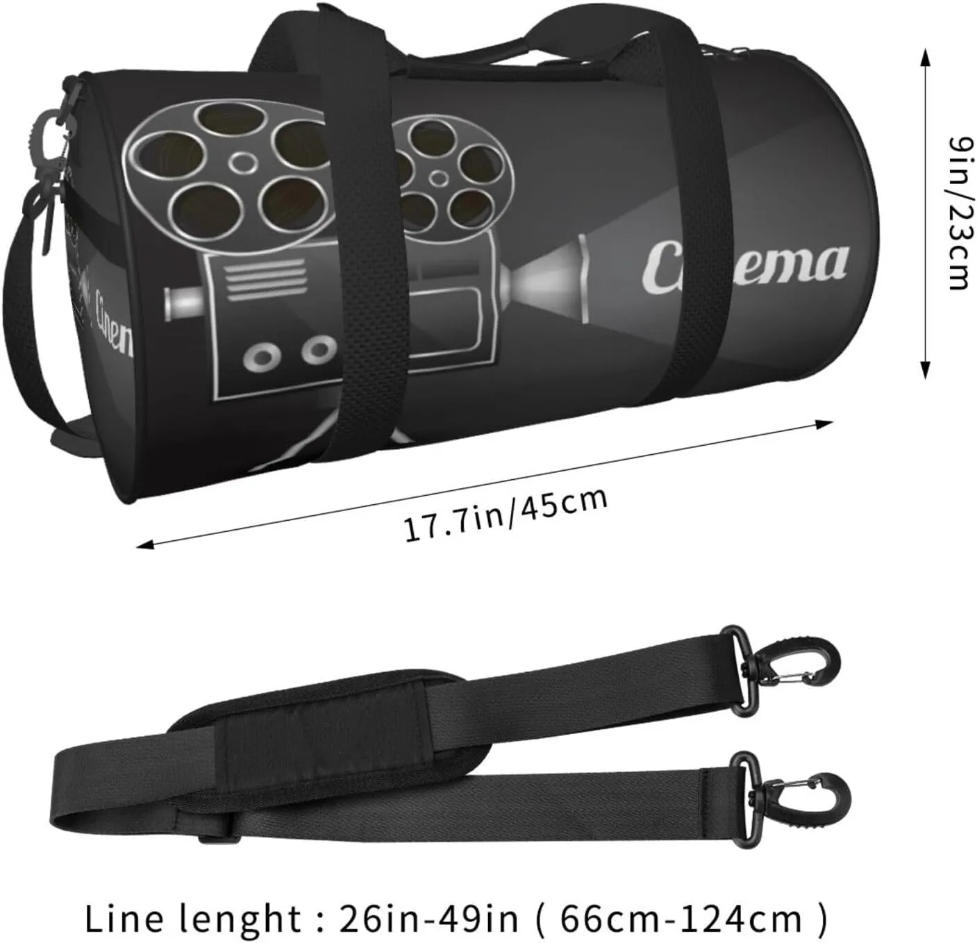 Travel Duffle Bag for Men Women, Cinema Camera Projector Duffle Bags for Sport Gym Overnight Luggage