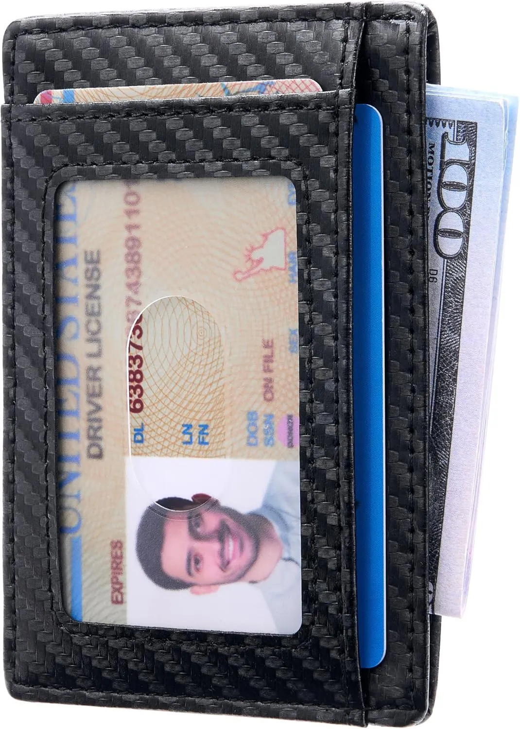 Travelambo Slim Wallet Front Pocket Minimalist Leather RFID Blocking Medium Size