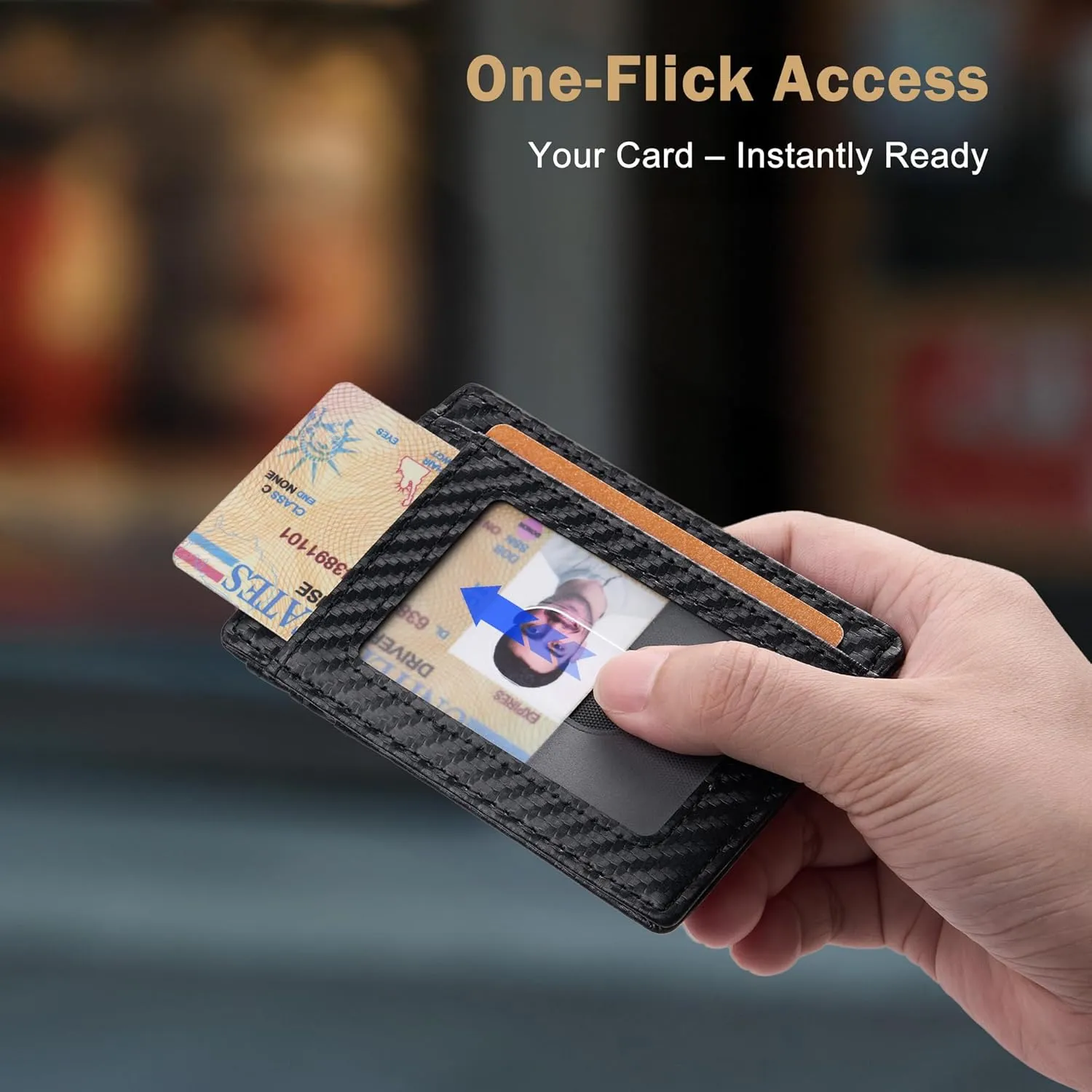 Travelambo Slim Wallet Front Pocket Minimalist Leather RFID Blocking Medium Size