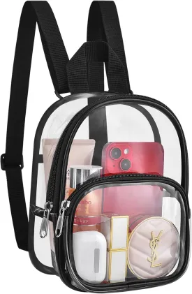 USPECLARE Clear Mini Backpack Stadium Approved for Girls, for Concert, Festival, Sport Events&Daily Use
