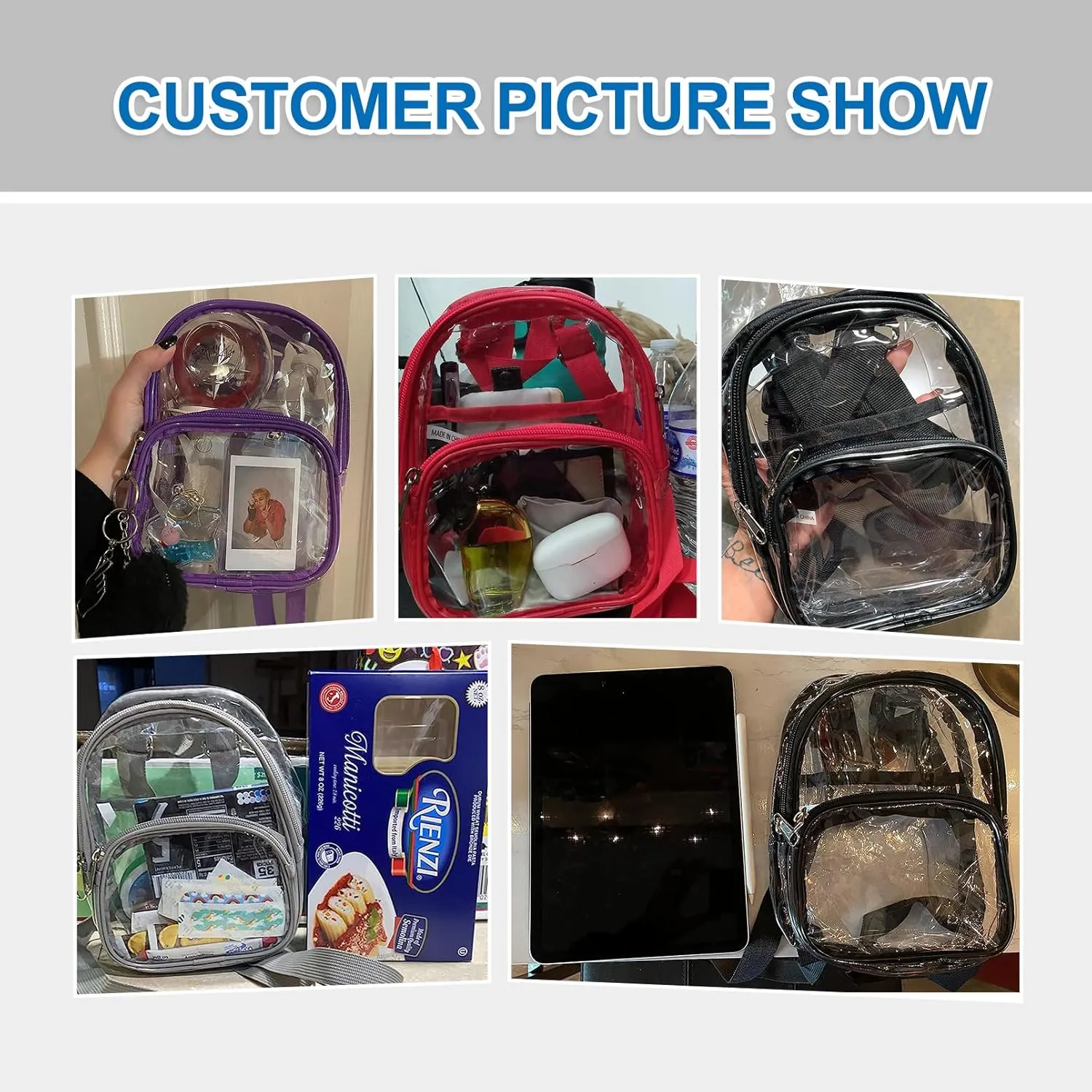 USPECLARE Clear Mini Backpack Stadium Approved for Girls, for Concert, Festival, Sport Events&Daily Use