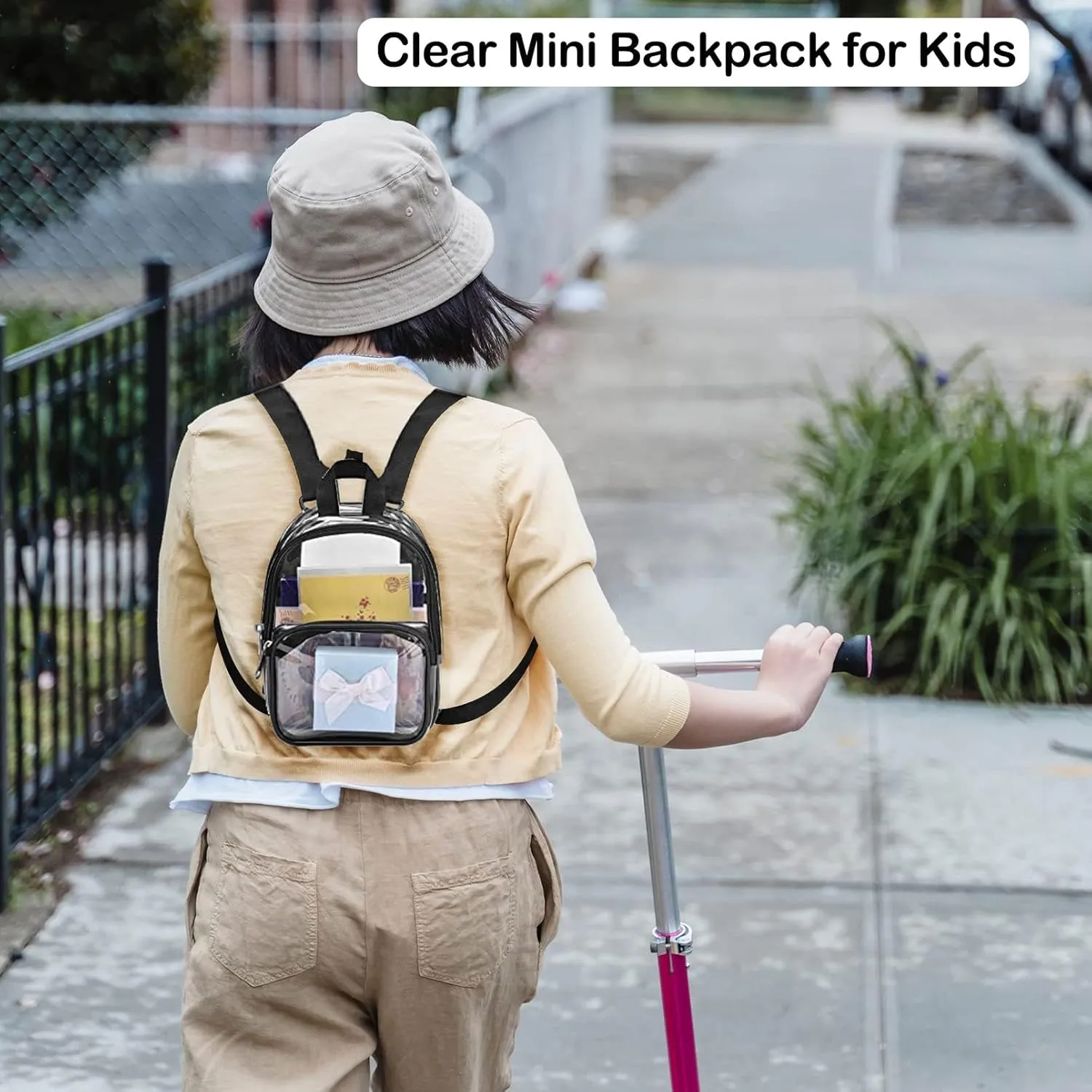 USPECLARE Clear Mini Backpack Stadium Approved for Girls, for Concert, Festival, Sport Events&Daily Use