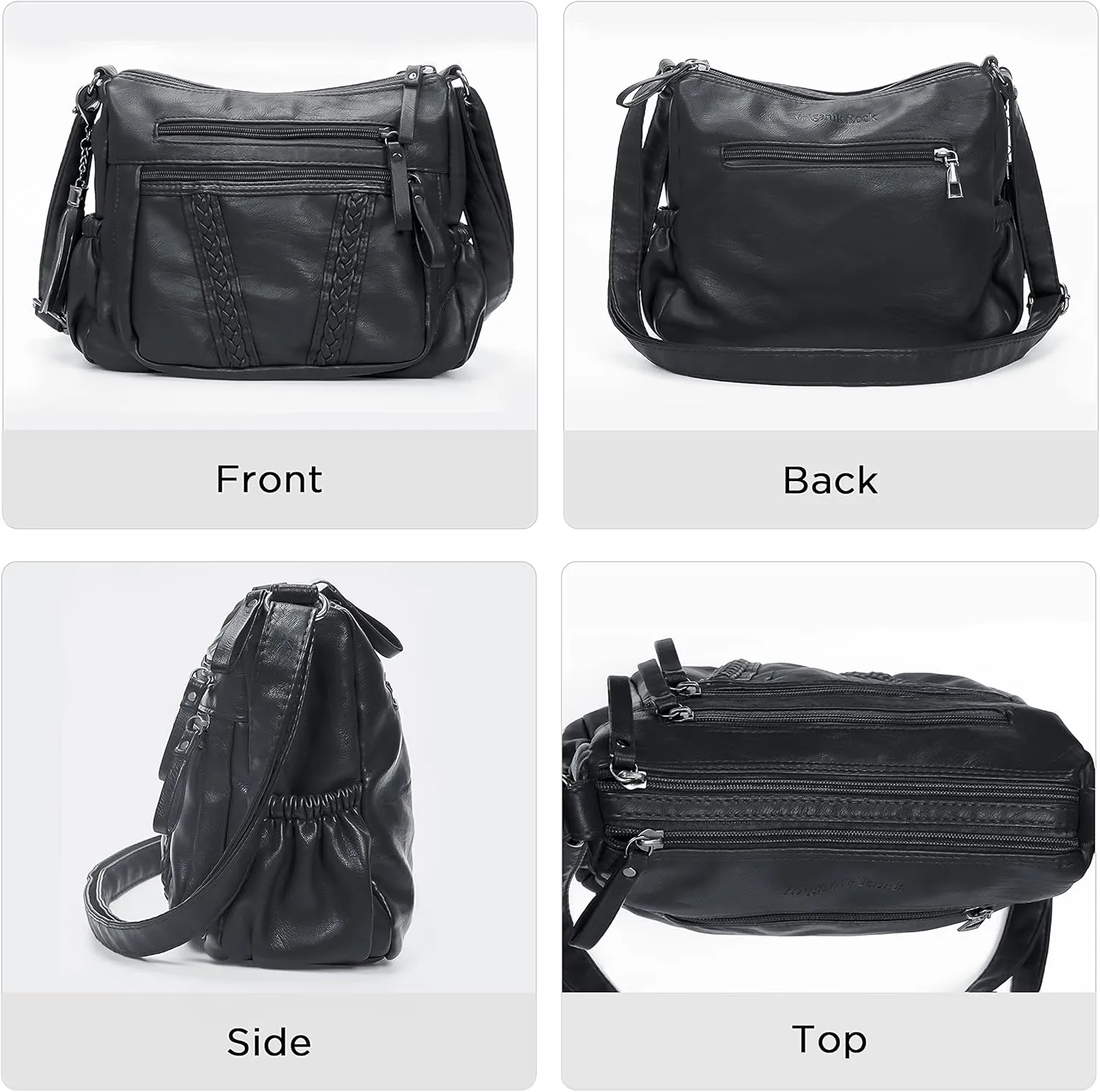 VOLGANIK ROCK Crossbody Bag for Women with Tassel Ladies Soft PU leather Purses and Handbag Pocketbooks
