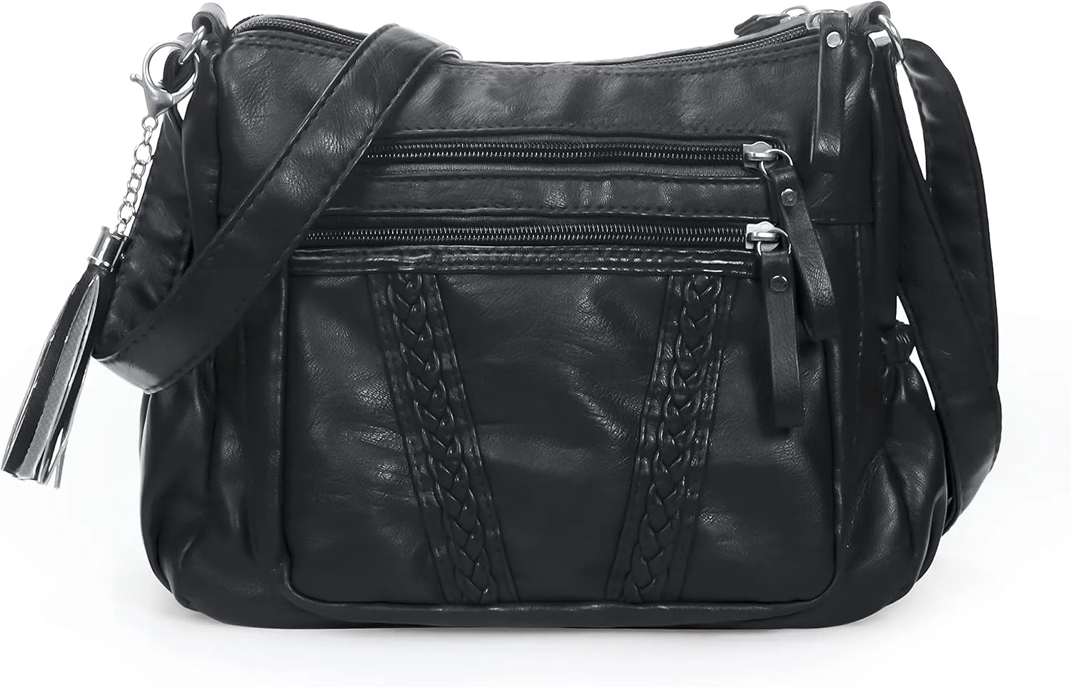 VOLGANIK ROCK Crossbody Bag for Women with Tassel Ladies Soft PU leather Purses and Handbag Pocketbooks