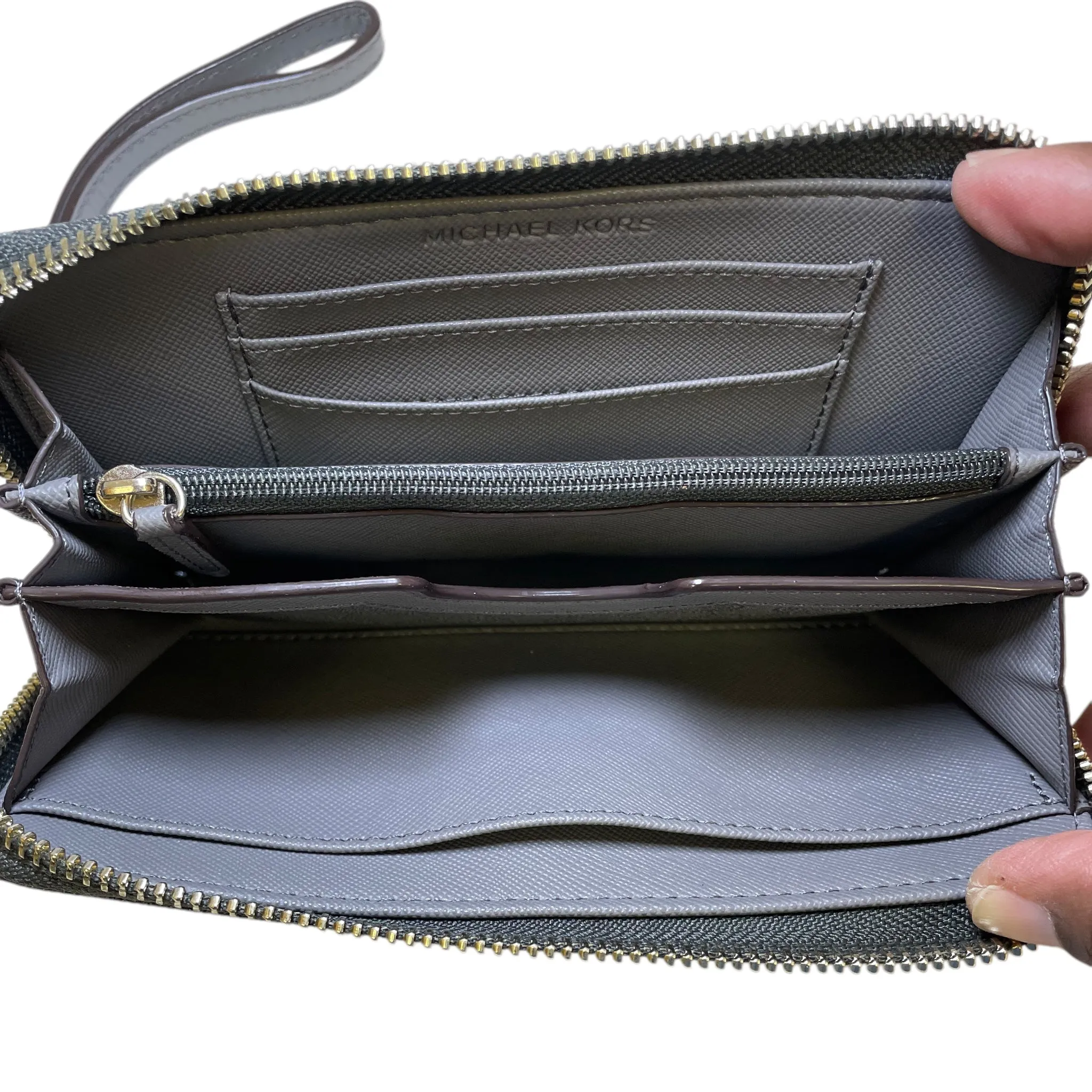 Wallet Designer By Michael Kors In Grey, Size:Medium